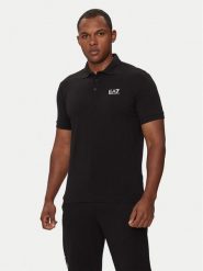 EA7 Emporio Armani Polo 8NPF14 PJVQZ 1200 Czarny Regular Fit. Czarne koszulki polo EA7 Emporio Armani, m, bez wzorów, z bawełny, bez kołnierzyka, bez ramiączek. Za 229.99 zł.