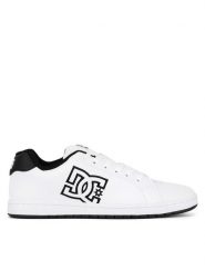 DC Sneakersy GAVELER SN ADYS100574-XWKW Biały. Białe buty sportowe casual DC, bez wzorów, ze skóry, bez zapięcia. Za 199.99 zł.