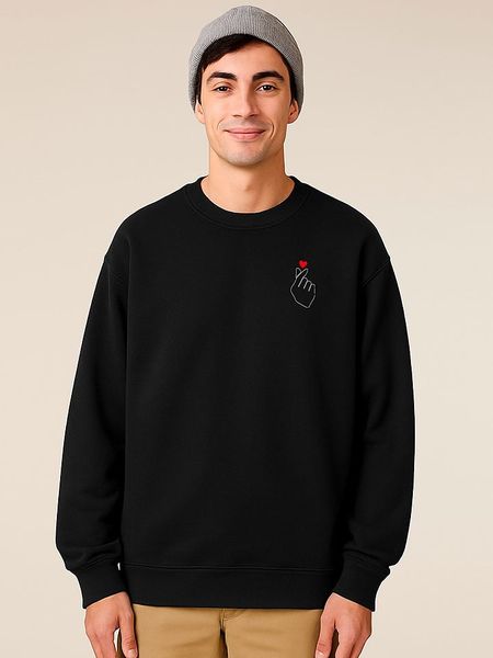 WOOOP Bluza "K Love Cur" w kolorze czarnym rozmiar: L. Czarne bluzy Wooop, l, bez wzorów, z bawełny, bez kaptura. Za 126.45 zł.