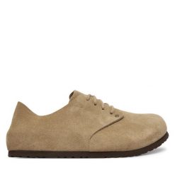 Półbuty Birkenstock. Brązowe eleganckie półbuty Birkenstock, bez wzorów, bez obcasa, bez zapięcia. Za 719.99 zł.