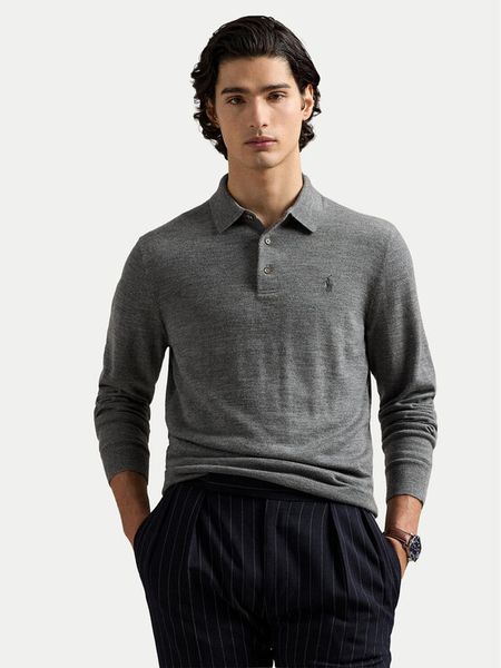 Polo Ralph Lauren Sweter 710941104003 Szary ciemny Regular Fit. Szare swetry rozpinane Polo Ralph Lauren, l, bez wzorów, z wełny, bez kołnierzyka, bez ramiączek. Za 989.99 zł.