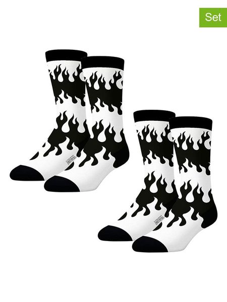 Lucky Socks Skarpety (2 pary) w kolorze czarno-białym rozmiar: 41-46. Białe skarpety Lucky Socks, bez wzorów, prążkowane. Za 41.69 zł.
