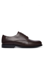 Calvin Klein Półbuty Ess Rubber Derby Lth HM0HM02056 Brązowy ciemny. Brązowe eleganckie półbuty CALVIN KLEIN, bez wzorów, ze skóry, bez obcasa, bez zapięcia. Za 649.99 zł.