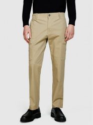 Sisley Spodnie materiałowe 4H2FSF03P Beżowy Straight Fit. Brązowe spodnie materiałowe Sisley, m, bez wzorów, z bawełny. Za 239.99 zł.