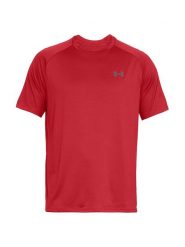 Under Armour Koszulka sportowa "Tech 2.0" w kolorze czerwonym rozmiar: M. Czerwone t-shirty sportowe Under Armour, bez wzorów, z materiału, bez ramiączek, outdoorowe. Za 101.70 zł.