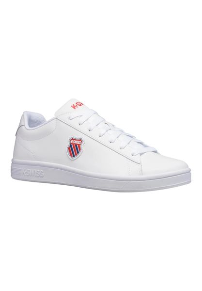 Trampki Męskie Skóra Court Shield. Białe trampki K-SWISS, m, z aplikacjami, bez zapięcia. Za 169.00 zł.