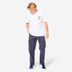 Spodnie chinos na deskorolkę CN500 Heavy szare. Szare eleganckie spodnie Decathlon, na co dzień, m, z bawełny, sportowe. Za 139.99 zł.