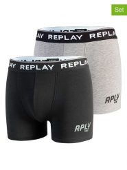 Replay Underwear Bokserki (2 pary) w kolorze czarnym i szarym rozmiar: L. Czarne bokserki Replay Underwear, l, bez wzorów. Za 43.99 zł.