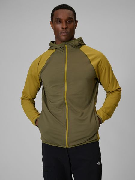 4F Bluza trekkingowa regular z kapturem męska - khaki L. Brązowe bluzy 4F, l, bez wzorów, z kapturem. Za 249.99 zł.