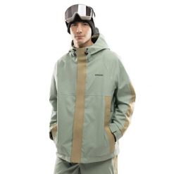 Męska kurtka snowboardowa oversize Siroko W8 Yuki Olive Green. Zielone kurtki SIROKO, m, bez wzorów, z materiału, bez kaptura. Za 563.00 zł.
