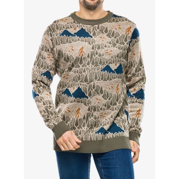 Sweter męski Kavu Highline. Zielone swetry nierozpinane KAVU, m, bez wzorów, bez kołnierzyka, bez ramiączek. Za 236.19 zł.