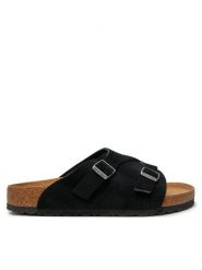 Birkenstock Klapki Zürich 1025045 Czarny. Czarne klapki Birkenstock, ze skóry. Za 449.99 zł.