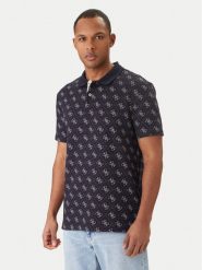Guess Polo M6GP04 K3073 Granatowy Regular Fit. Niebieskie koszulki polo Guess, m, z aplikacjami, z bawełny, bez kołnierzyka, bez ramiączek. Za 349.99 zł.