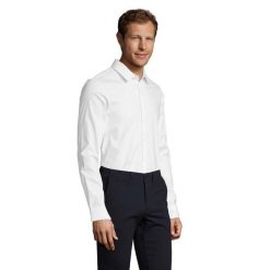 Męska Koszula Z Długim Rękawem Blake Stretch. Białe koszule SOL'S, l, bez wzorów, z bawełny, bez kołnierzyka, bez ramiączek. Za 175.99 zł.