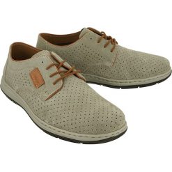 RIEKER 17325-42 grey, półbuty męskie. Szare eleganckie półbuty Rieker, bez wzorów, bez obcasa, bez zapięcia. W wyprzedaży za 163.93 zł.