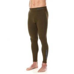 Getry turystyczne męskie Brubeck Thermo LE11840. Zielone legginsy długie sportowe Brubeck, m, bez wzorów, z dzianiny. Za 99.99 zł.