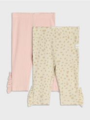 Legginsy 2 pack - kremowy. Białe legginsy długie sportowe Sinsay, m, bez wzorów, z materiału. Za 12.99 zł.