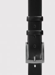 PAKO LORENTE – Czarny skórzany pasek męski. Czarne paski Pako Lorente, bez wzorów, ze skóry. Za 149.99 zł.