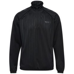 Kurtka z dresu Hummel Stripe. Czarne kurtki Hummel, bez wzorów, z dresówki, bez kaptura. Za 278.50 zł.