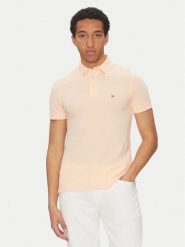 Tommy Hilfiger Polo 1985 MW0MW17771 Koralowy Slim Fit. Pomarańczowe koszulki polo Tommy Hilfiger, l, bez wzorów, z bawełny, bez kołnierzyka, bez ramiączek. Za 279.99 zł.