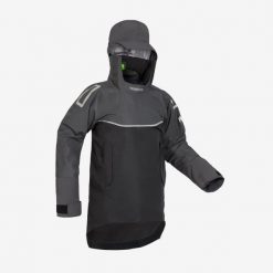 Kangurka długa żeglarska męska Tribord Offshore PRO Series. Czarne kurtki przeciwdeszczowe TRIBORD, m, bez wzorów, z materiału, bez kaptura. W wyprzedaży za 1,199.00 zł.