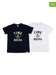 The Time of Bocha Koszulki (2 szt.) w kolorze białym i czarnym rozmiar: M. Białe bezrękawniki The Time of Bocha, m, bez wzorów, z bawełny, bez kołnierzyka, bez ramiączek. Za 86.99 zł.