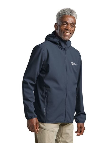 Jack Wolfskin Kurtka softshellowa "Bornberg" w kolorze granatowym rozmiar: XL. Niebieskie kurtki outdoor i hardshell Jack Wolfskin, xl, bez wzorów, bez kaptura. Za 293.59 zł.
