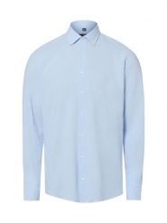 Nils Sundström koszula casual z lnem Mężczyźni Modern Fit Bawełna niebieski, XXL. Niebieskie koszule Nils Sundström, m, bez wzorów, z bawełny, bez kołnierzyka, bez ramiączek. Za 179.95 zł.