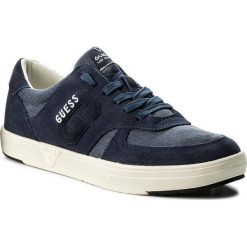 Sneakersy GUESS - Derrik FMDER1 LEA12 NAVY. Niebieskie buty sportowe casual marki Guess, z aplikacjami, z materiału. W wyprzedaży za 239.00 zł.