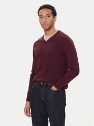 Tommy Hilfiger Sweter MW0MW28047 Bordowy Regular Fit. Czerwone swetry rozpinane Tommy Hilfiger, m, bez wzorów, z bawełny, bez kołnierzyka, bez ramiączek. Za 469.99 zł.