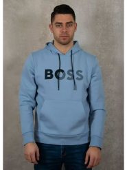Hugo Boss Bluza w kolorze błękitnym rozmiar: M. Niebieskie bluzy HUGO BOSS, m, bez wzorów, z kapturem. Za 462.99 zł.