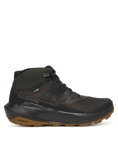 Salomon Trekkingi Elixir Tour Mid Waterproof L47577800 Brązowy. Brązowe botki sznurowane Salomon, bez wzorów, z materiału, bez zapięcia. Za 449.99 zł.