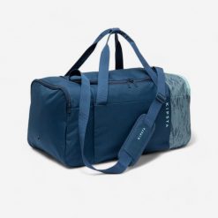 Torba sportowa Kipsta Essential 55 l. Niebieskie torby na ramię Decathlon, bez wzorów, z materiału, na ramię, średnie, bez dodatków. Za 69.99 zł.