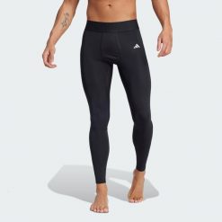 Legginsy TECHFIT Long. Czarne bielizna termoaktywna Adidas, bez wzorów, z materiału, bez ramiączek, do piłki nożnej. Za 110.99 zł.