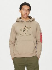 Alpha Industries Bluza Camo Tpu 146337 Beżowy Regular Fit. Brązowe bluzy Alpha Industries, m, bez wzorów, z bawełny, bez kaptura. Za 239.99 zł.