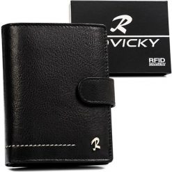 Portfel męski Rovicky N890L-CMC czarny. Czarne portfele ROVICKY, bez wzorów, ze skóry. Za 64.00 zł.