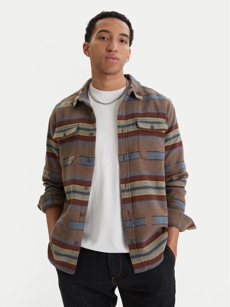 RVCA Koszula Dayshift 23A053505 Brązowy Regular Fit. Brązowe koszule RVCA, m, bez wzorów, z bawełny, bez kołnierzyka, bez ramiączek. Za 409.99 zł.