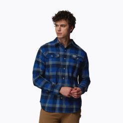 Koszula męska Columbia Flare Gun Stretch Flannel. Niebieskie koszule Columbia, m, bez wzorów, bez kołnierzyka, bez ramiączek. Za 259.99 zł.