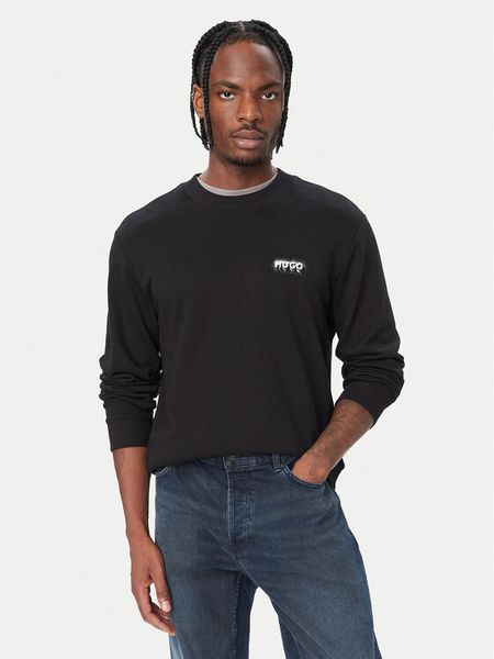 HUGO Bluza Nodacrew 50572390 Czarny Regular Fit. Czarne bluzy Hugo, m, bez wzorów, z bawełny, bez kaptura. Za 296.99 zł.