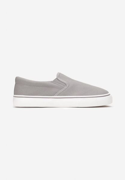 Szare Wsuwane Trampki na Płaskiej Podeszwie Elorik. Szare trampki Born2be, m, bez wzorów, przed kostkę, bez zapięcia. Za 79.99 zł.
