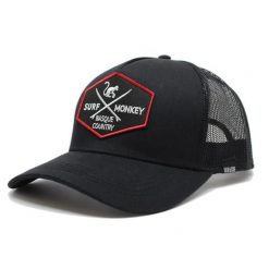 Czapka Trucker - 5 Paneli / Z recyklingu / Jeden rozmiar (Czarny). Szare czapki z daszkiem SURF MONKEY, z aplikacjami. Za 159.95 zł.