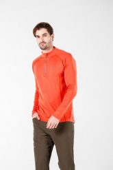 Astro - męska koszulka 100% wełna merino z zamkiem (195 g/m²). Czarne bielizna termoaktywna WOOLONA, na zimę, m, bez wzorów, z materiału, bez ramiączek, do biegania. Za 324.00 zł.