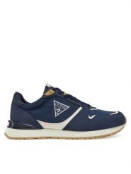 Guess Sneakersy FMJISL FAB12 Granatowy. Niebieskie buty sportowe casual Guess, z aplikacjami, ze skóry, bez zapięcia. Za 249.99 zł.