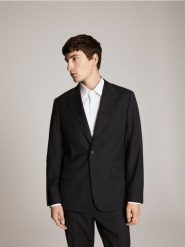 Marynarka slim fit z dodatkiem wełny - szary. Szare marynarki Reserved, l, bez wzorów, z tkaniny. Za 399.99 zł.