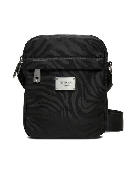 Guess Saszetka HMVEZJ P5193 Czarny. Czarne saszetki i nerki Guess, z aplikacjami, z materiału. Za 139.99 zł.