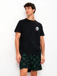 Bawełniana piżama dwuczęściowa Rick & Morty - wielobarwny. Piżamy Sinsay, l, bez wzorów, z bawełny, bez ramiączek. Za 49.99 zł.