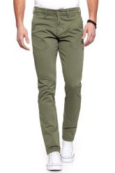 MUSTANG SPODNIE MĘSKIE Classic Chino 1006674 6287. Zielone eleganckie spodnie Mustang, l, z materiału, militarne. W wyprzedaży za 99.99 zł.
