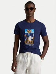 Polo Ralph Lauren T-Shirt 710B21964001 Granatowy Regular Fit. Niebieskie koszulki polo Polo Ralph Lauren, m, bez wzorów, z bawełny, bez kołnierzyka, bez ramiączek. Za 689.99 zł.
