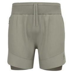 Spodenki męskie Odlo X-ALP TRAIL 6 INCH 2-in-1 short. Zielone szorty ODLO, m, bez wzorów, sportowe. Za 399.99 zł.
