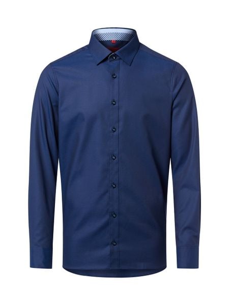 Finshley & Harding Męska koszula biznesowa Mężczyźni Slim Fit Bawełna niebieski jednolity, 41. Niebieskie koszule Finshley & Harding, m, bez wzorów, z bawełny, bez kołnierzyka, bez ramiączek. Za 199.95 zł.